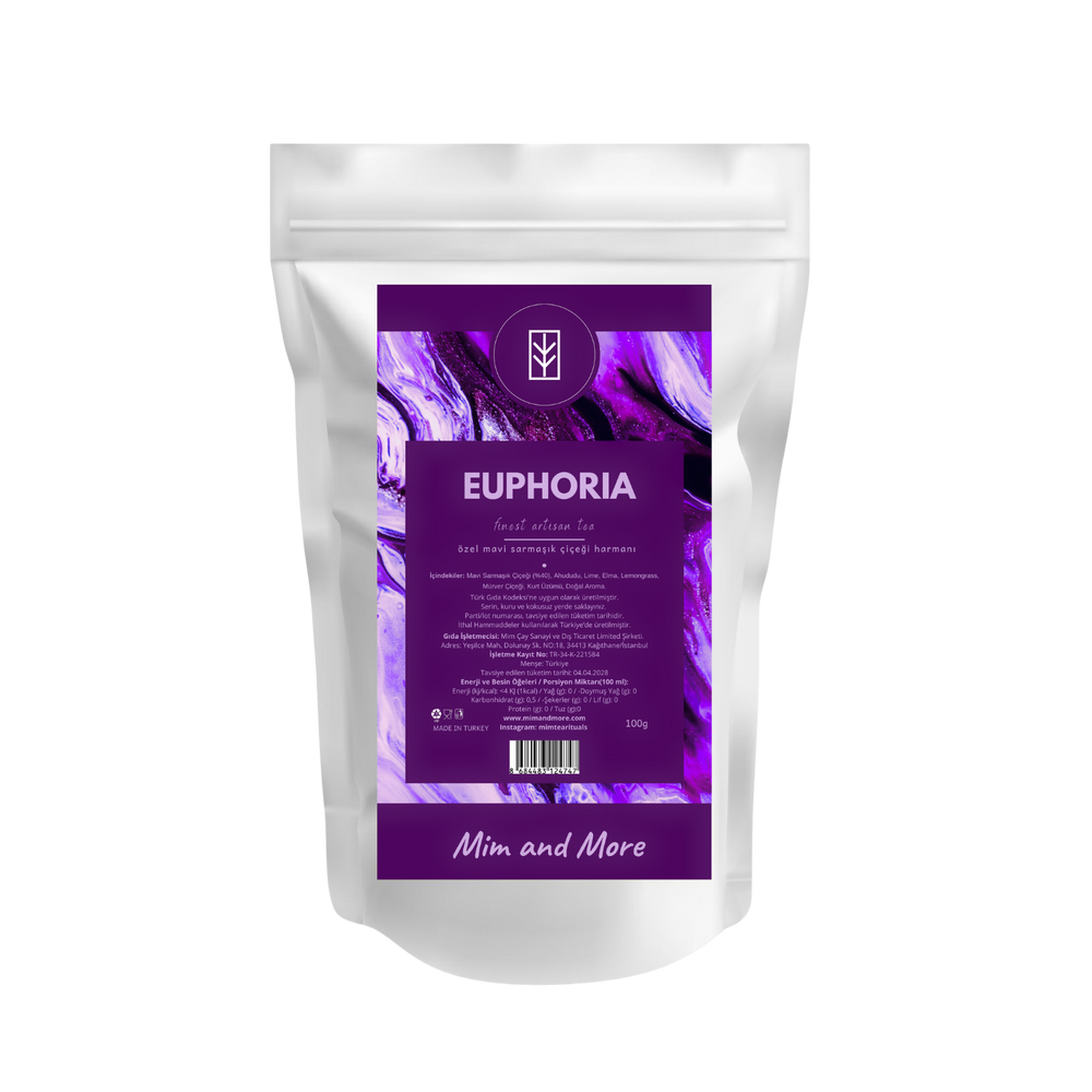 Euphoria Tea – Ahududulu Mavi Sarmaşık Çiçeği Harmanı 100 g