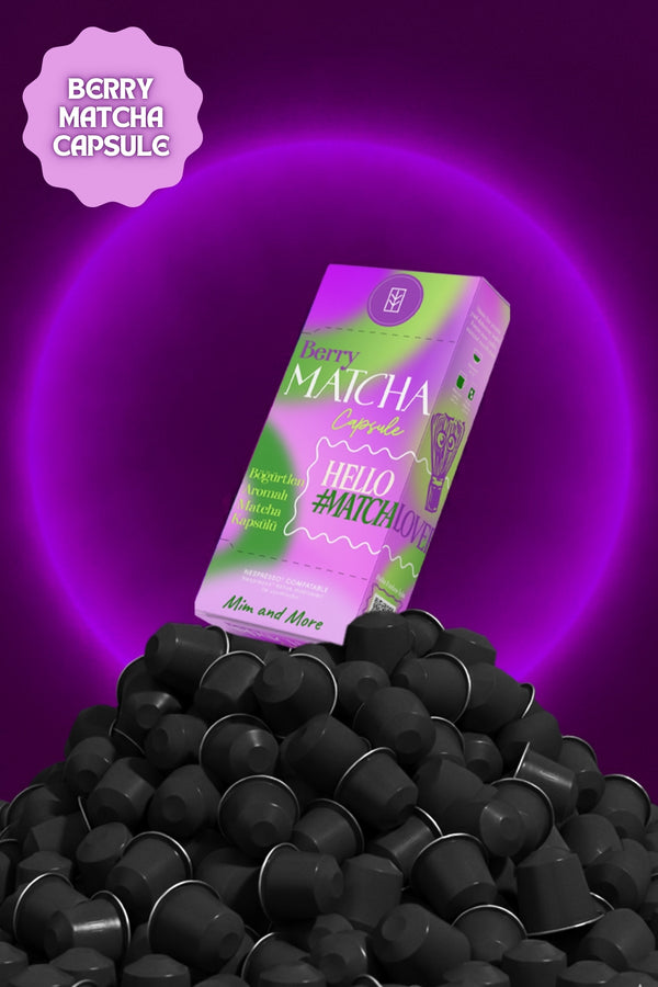 Berry Matcha Kapsül - Nespresso Uyumlu, Böğürtlen Aromalı Matcha Tozu 10'lu Paket