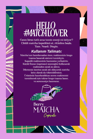 Berry Matcha Kapsül - Nespresso Uyumlu, Böğürtlen Aromalı Matcha Tozu 10'lu Paket