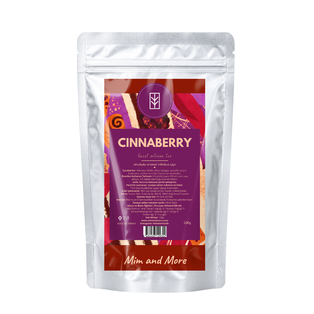Cinnaberry Tea – Ahududu Aromalı Hibiskus Çayı Doypack 100 g