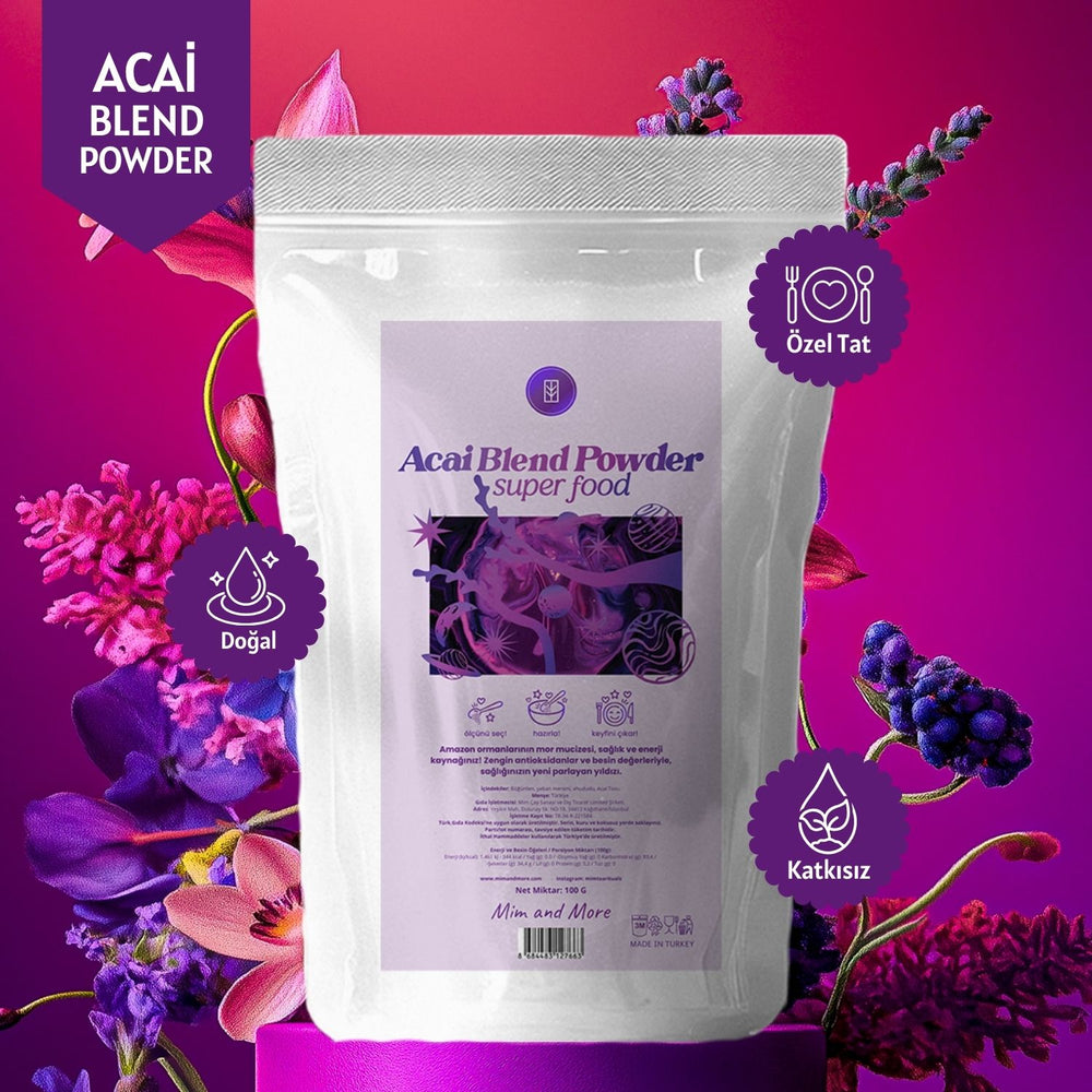 Doğal Acai Tozu - Superfood Acai Blend Powder, 100 g
