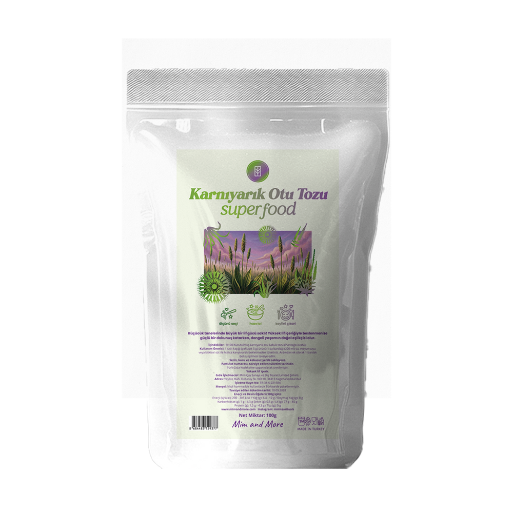 Doğal Karnıyarık Otu Tozu – %100 Saf Psyllium Powder 100 g