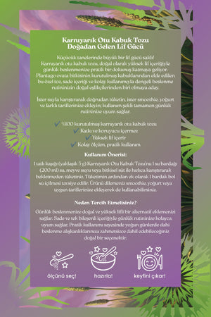 Doğal Karnıyarık Otu Tozu – %100 Saf Psyllium Powder 50 g