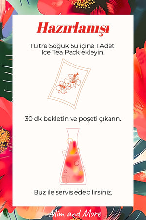 Hibiskus Ice Tea Pack - Soğuk Çay Paketi, 5x20 gr