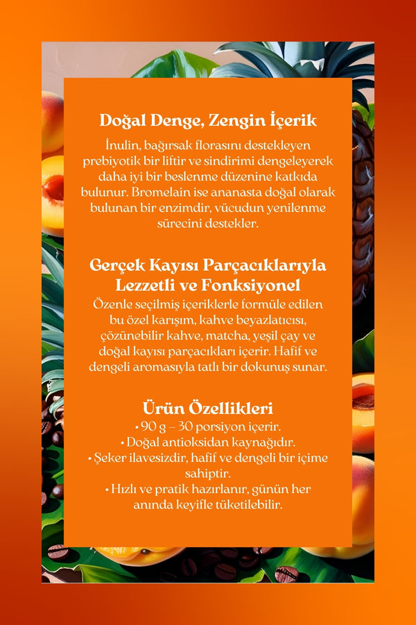 Inulin & Bromelain Coffee - Inulin, Bromelain, Matcha ve Kayısılı Form Kahve, 90 Gr