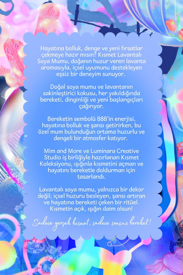 Luminara X Mim and More Kısmet Candle - Kısmet Lavantalı Mum