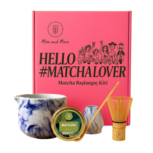 Matcha Starter Pack Mavi - Chawan, Bambu Whisk, Chasen, Chasaku, Saf Matcha 25 Gr Matcha Başlangıç Seti