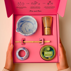 Matcha Starter Pack Mavi - Chawan, Bambu Whisk, Chasen, Chasaku, Saf Matcha 25 Gr Matcha Başlangıç Seti