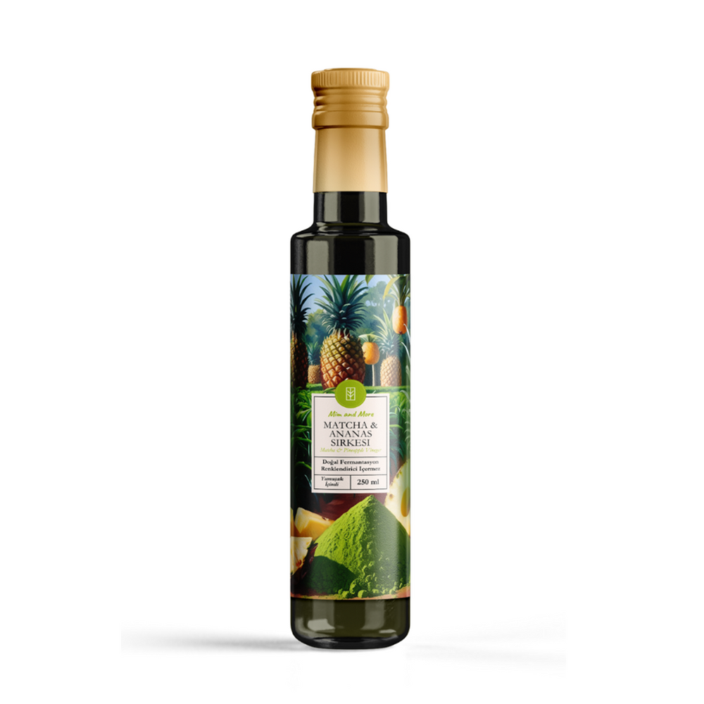 Matcha & Ananas Sirkesi - Organik, Doğal Fermantasyon, %100 Doğal, Katkısız, 250 ml