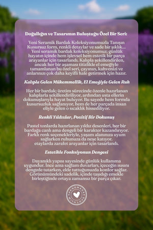 Mor Yıldız Desenli El Yapımı Seramik Bardak – Özel Tasarım