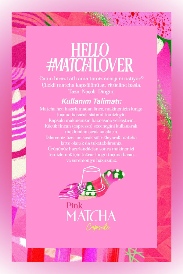 Pink Matcha Kapsül – Nespresso Uyumlu Pembe Superfood Matcha Tozu, 10'lu Paket