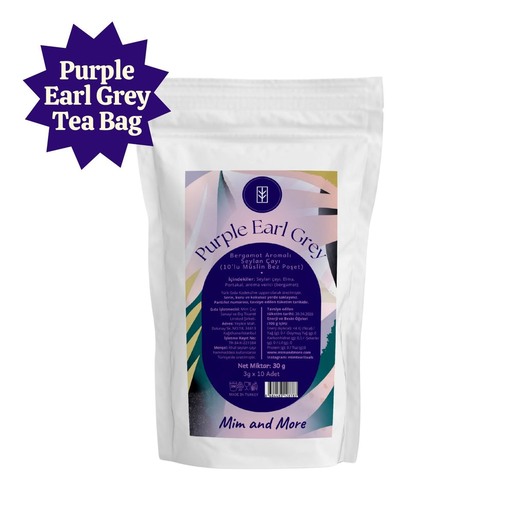 Purple Earl Grey Müslin Bez 10'lu Poşet Çay Paketi