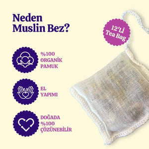 Purple Earl Grey Müslin Poşet Çay – Seylan Çayı & Bergamot Aromalı 10’lu Paket