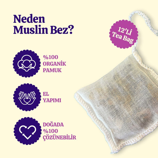 Purple Earl Grey Müslin Poşet Çay – Seylan Çayı & Bergamot Aromalı 10’lu Paket
