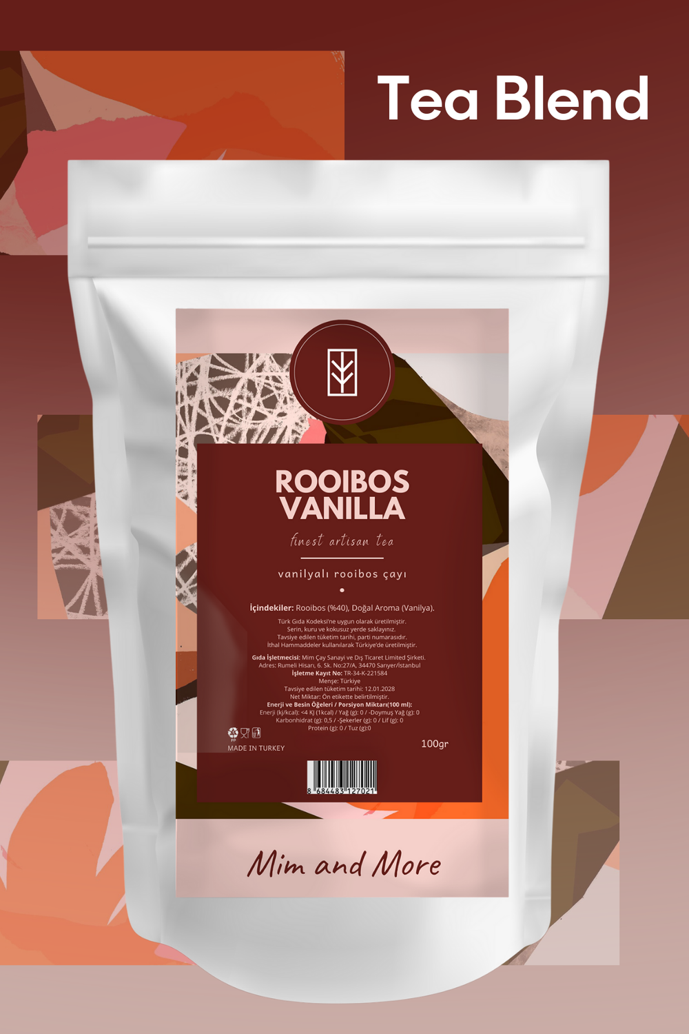 Rooibos Vanilla Tea – Kafeinsiz Rooibos Bitki Çayı 100 g