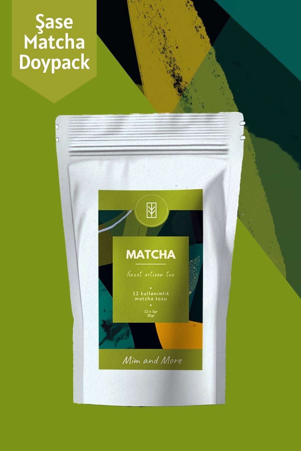 Saf Matcha Tekli Şase – 12 Günlük Özel Paket, 12x3 gr – Mim and More