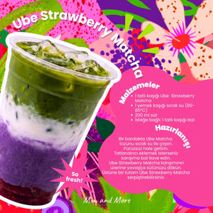 Ube Strawberry Matcha - Çilekli Superfood Ube Matcha Tozu 25 g