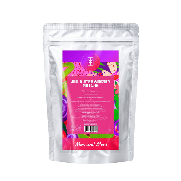 Ube Strawberry Matcha - Çilekli Superfood Ube Matcha Tozu 50 g