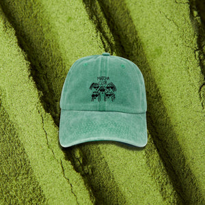 Yeşil Matcha Club Şapka - Nakışlı Eskitme Unisex Şapka