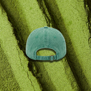 Yeşil Matcha Club Şapka - Nakışlı Eskitme Unisex Şapka