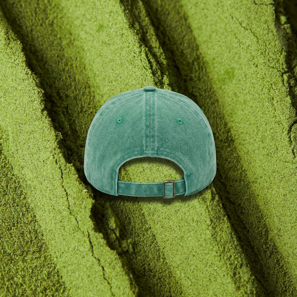 Yeşil Matcha Club Şapka - Nakışlı Eskitme Unisex Şapka